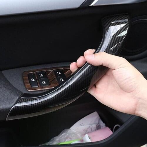 4Pcs For BMW X1 X2 2016 2017 2018 Car Interior Door Handle Cover Stickers ABS Car Styling Accessory