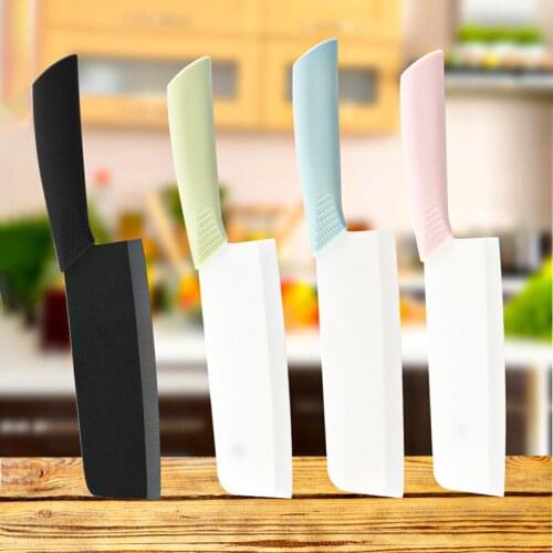 6 inch Ceramic Kitchen Knife Colorful Handle Household Kitchen Knife With Knife Cover Children Complementary Food Knives