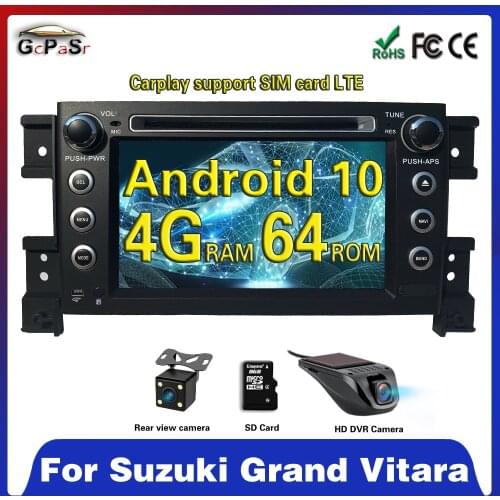 7" 2Din Android 10.0 Car DVD For suzuki grand vitara 2007-2015 Stereo gps navigation car radio audio video player carplay wifi