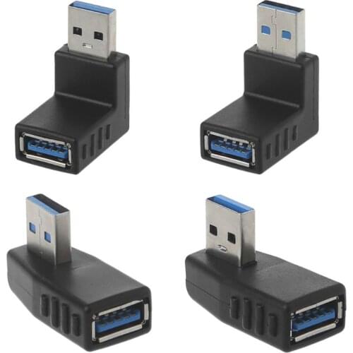 CPDD 90˚ Left Right Angled USB 3.0 A Male To Female Connector Adapter For Laptop PC