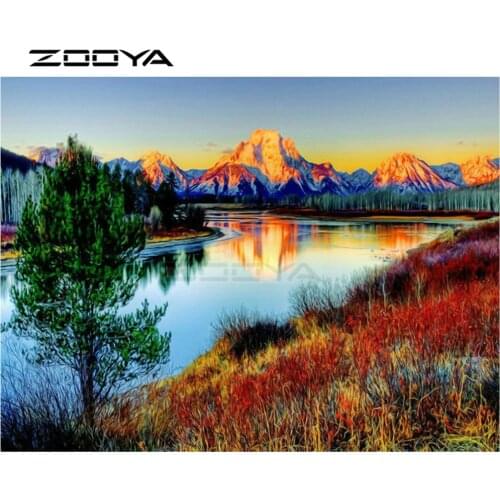 ZOOYA Diamond Embroidery DIY Diamond Painting Landscape Mountain And Water Diamond Painting Cross Stitch Rhinestone Mosaic BK23