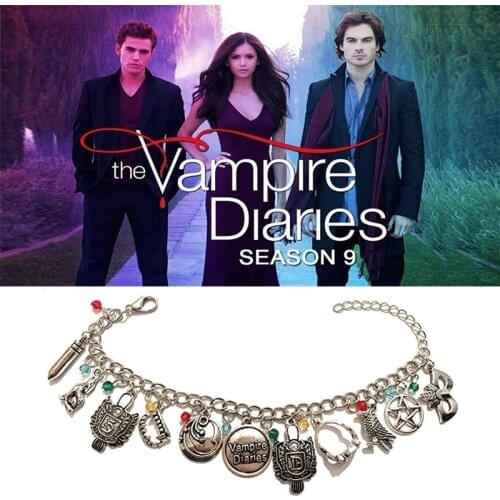 The Vampire Diaries Ketting Elena Gilbert Vervain Vintage Charms Bracelet Bangles Chain Links Bracelets Christmas Jewelry