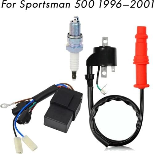 Ignition Coil CDI Box Spark Plug Kit for Polaris Sportsman 500 1996-2001 ATV 3085564