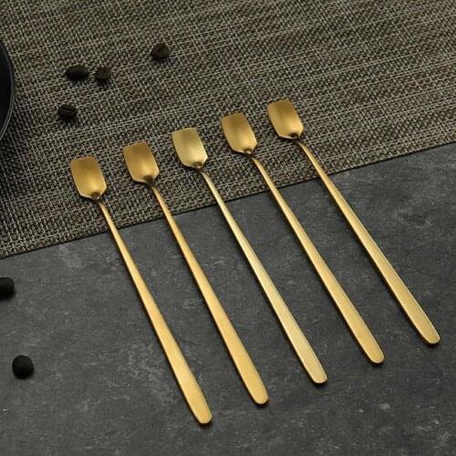 Medicine Spoon Portable Square Head Stainless Steel Kitchen Soup Scoop for Cooking