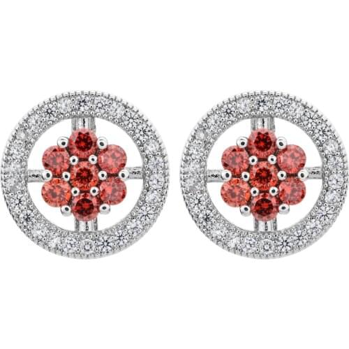 Delicate circular zircon earrings, fashion jewelry for women/girls ER-325