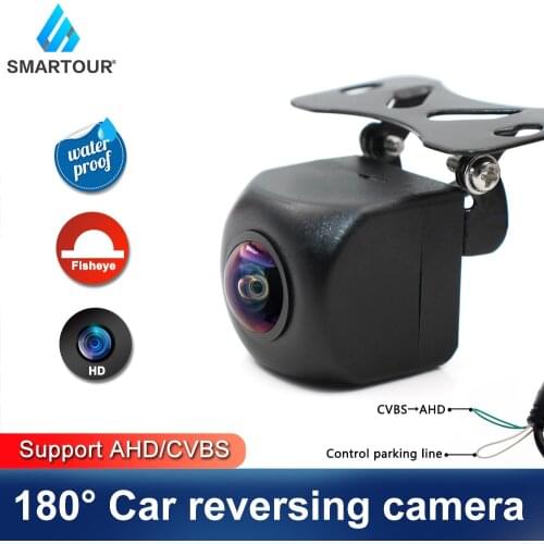 Smartour Golden Lens 180 degree Car Rear View Camera 1080P Full HD Night Vision Reverse Fisheye Vehicle Parking Camera CVBS