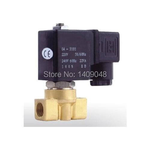 PU-02-1-4 Wiring type 2 way direct acting NC brass G1/4" bsp Dental machine steam solenoid valve FKM Seal orifice 2mm