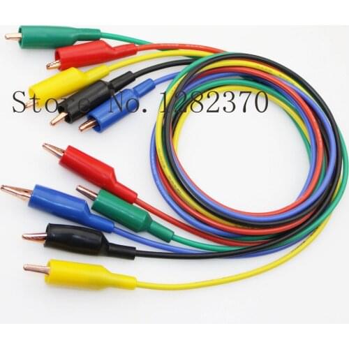 [SA] TLA4460 two copper alligator clip 2 square silicone test leads alligator clip jumper --10pcs/lot