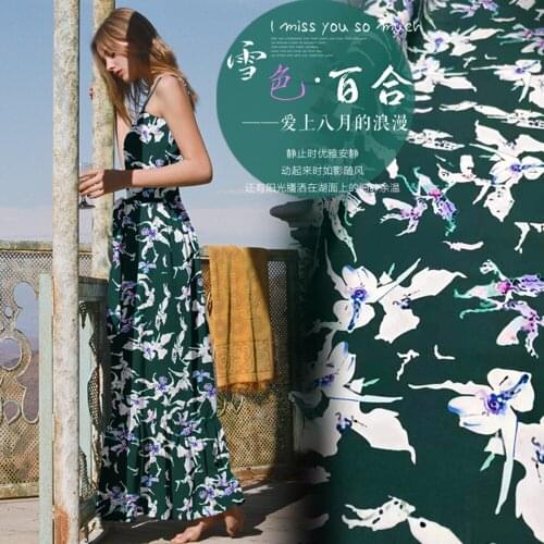 Printed silk stretch crepe 18momme width 140cm high quality digital printing new trend fashion pattern hot