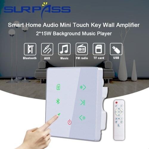 Mono tv mini sound bluetooth home audio wall amplifier panel with USB SD fm smart hotel background music system Stereo Amplifier