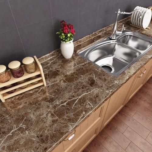 Waterproof Oil-proof Marble Wallpaper Contact Paper Wall Stickers PVC Self Adhesive Bathroom Kitchen Countertop Home Improvement
