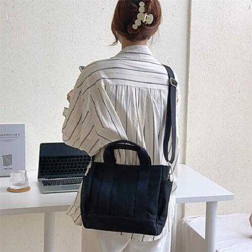 Womens bag simple all-match handbag casual large-capacity one-shoulder diagonal bag fashion stitching canvas tote bag
