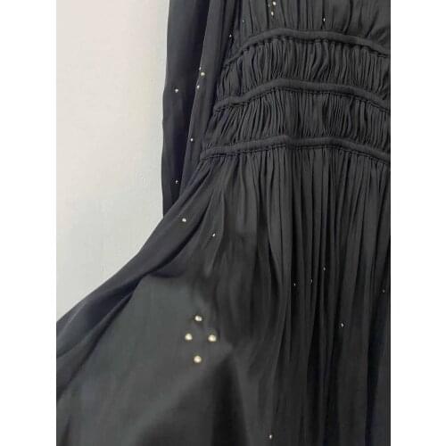 Ladies 2021ss New Long-sleeve V-neck High-waist Lantern Sleeve Short Dress