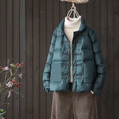 Female Winter Coat Ultra Light Down Jacket Puffer Jacket Brand Jackets Single-breasted Parkas Parka Casual Button Outwear X484