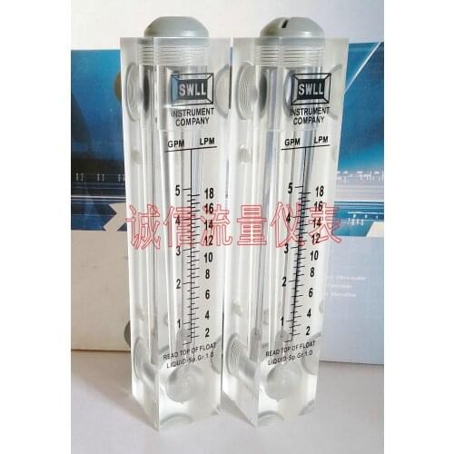 1-5GPM 2-18LPM LZM-15 Plexiglass Panel Liquid Flowmeter 4 Outer Wire Preferential Price