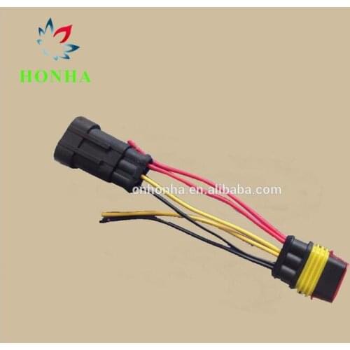 10 pcs 3 pin Waterproof Electrical connector cable wiring harness 282087 wire cable harness for Tyco AMP