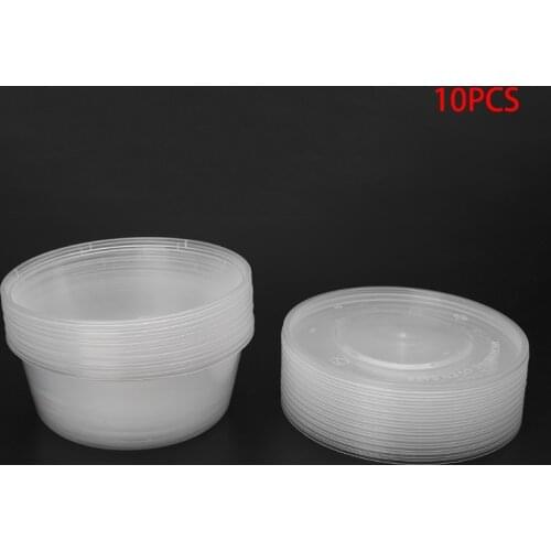 10Pcs Plastic Disposable Lunch Soup Bowl Food Round Container Box With Lids New
