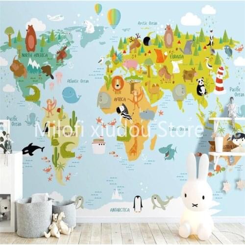 Milofi custom 3D wallpaper mural Nordic modern fresh cartoon sports world childrens room background wall decoration painting