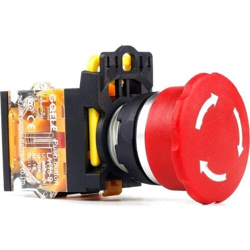 5 PCS Push button switch Emergency stop pushbutton Momentary Waterproof IP40 LA115-B1-03ZS