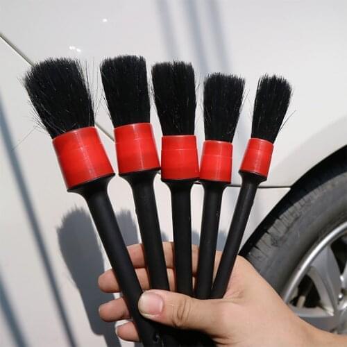 5Pcs Soft Detailing Brush Car Cleaning Detailing Set Automotive Detailing For Car Cleaning Dirt Dust Clean Brush