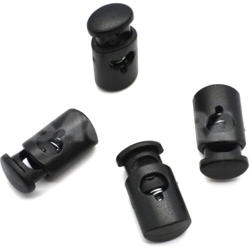 50pcs/pack Cord Lock Stopper Cylinder Barrel Plastic Toggle Clip For Garment Accessories Size:24mm*12mm*8.5mm