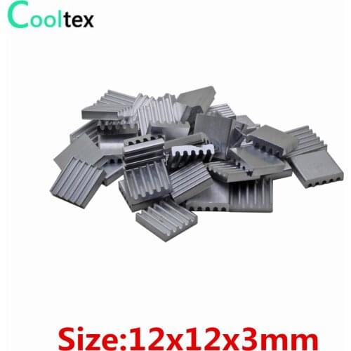 100pcs Extruded Aluminum heatsink 12x12x3mm for Chip CPU GPU VGA RAM LED IC radiator COOLER cooling