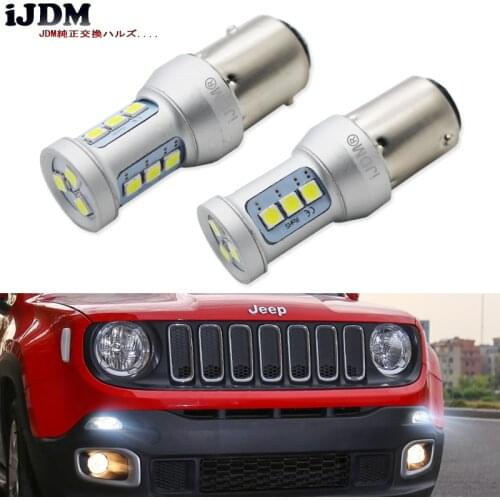 Car 1157 LED CAN-bus Error Free BAY15D BA15D P21/5W LED For 2015-up Jeep Renegade Daytime Running Light DRL White Red Yellow