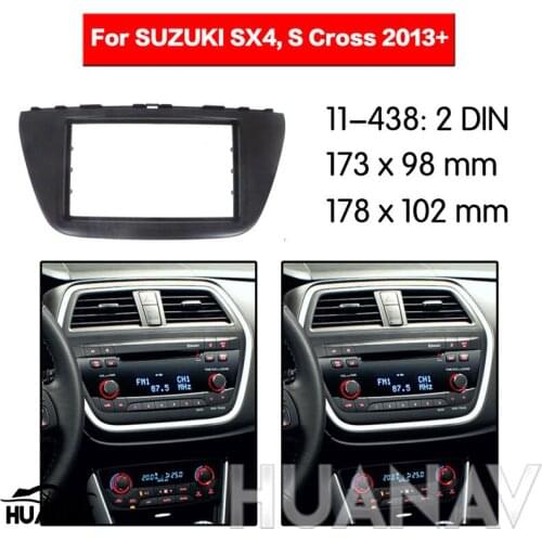 HUANAV Car Radio stereo Fitting installation adapter fascia For 2013+ SUZUKI SX4/S CROSS 2DIN recorder radio frame Audio Fascias