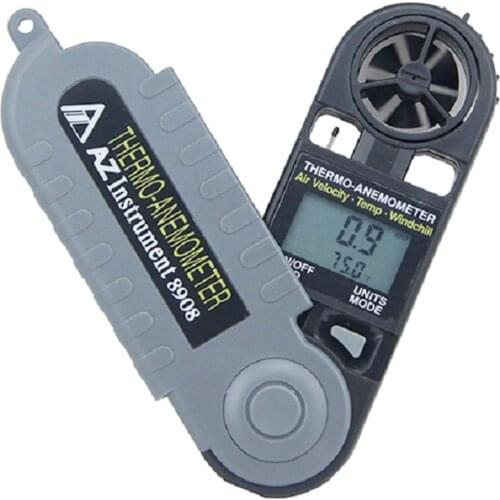 AZ8908 Pocket Temp. Anemometer Wind Speed Meter Temperature Tester Air flow Meter Wind Chill Anemometer Windchill temperature