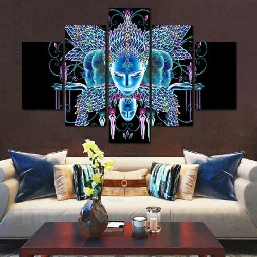 Natividad 5 Piece Portrait Canvas Painting Wall Art Pictures Modular Posters Modern Living Room Frameless Bedroom Decoration