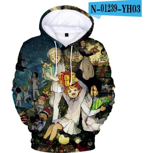 Long Sleeve Flash Koop Leuke Kid Hoody De Beloofde Neverland Hoodies Mannen/vrouwen Print De Beloofde Neverland Truien S Loose