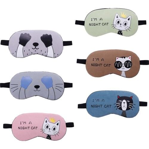 Travel Eye Band Sleeping Aid Kids Blindfold Sleeping Mask Creative Funny Eyepatch Sleep Mask Cute Cotton Cartoon Eye Cover