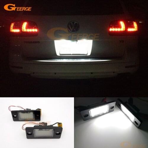 For Volkswagen VW Touareg 2004-2010 Excellent Ultra bright Smd Led License plate light lamp No OBC error car Accessories