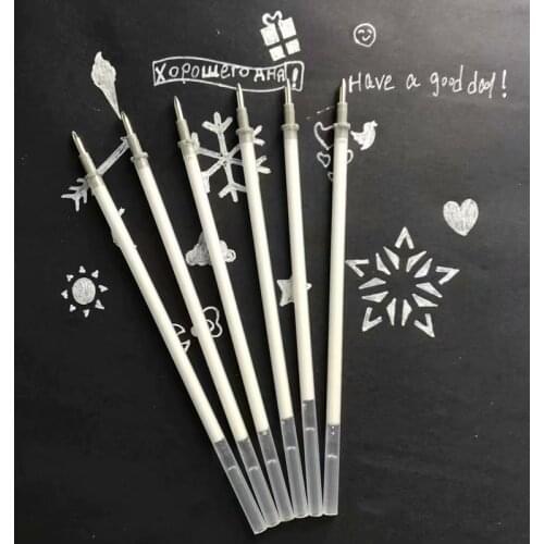 3/9/10Pcs/set 0.7mm White Ink Color Photo Album Gel Pen Refill Stationery Office School Learning Gel Pen Gift for Kids