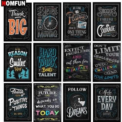 HOMFUN Diamond Painting Text pattern Diamond Embroidery Sale Diamond Full Square/Round Layout Rhinestones Hobbies BK01