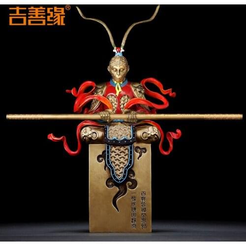 Collector Edition--TOP business 2020 OFFICE home efficacious Talisman House Protection GOLD God of Mars FENG SHUI Brass statue
