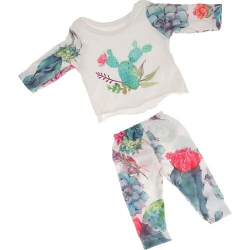Doll Clothing Made for 18 inch Dolls Outfit - Pajama Pants and Long Sleeve T Shirt