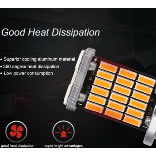 Lamp LED Lights Replacement Auto Brake Turn signals Set Parts 2Pcs Amber
