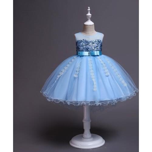 Summer Dresses for Girls Dress Princess Dresses Kids Clothes Sleeveless Mesh Solid Princess Costume for 2 To 13 Years Old