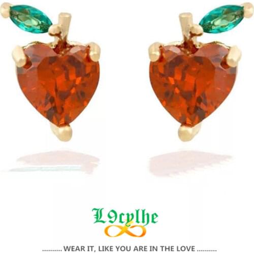 Summer Style Cute Fruits Stud Earrings Baby Girl Crystal Bijoux Femme Pendientes Banana Apple Watermelon Earrings Women Jewelry