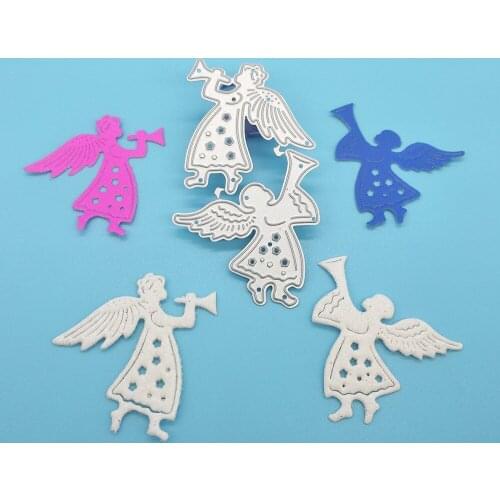 Boys and girls blowing suona angel metal cutting knife mold for DIY scrapbooking, card making, photo albums, embossed crafts
