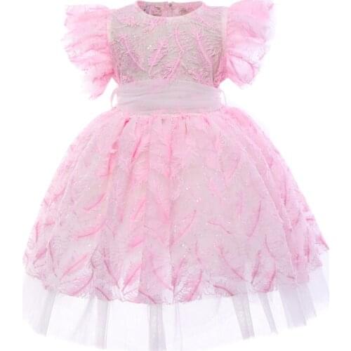 Cute Lace Princess Dress for Toddler Baby Kids Wedding Bridesmaid Dresses for Kids Girls Dress for Birthday Party Photo Shoot