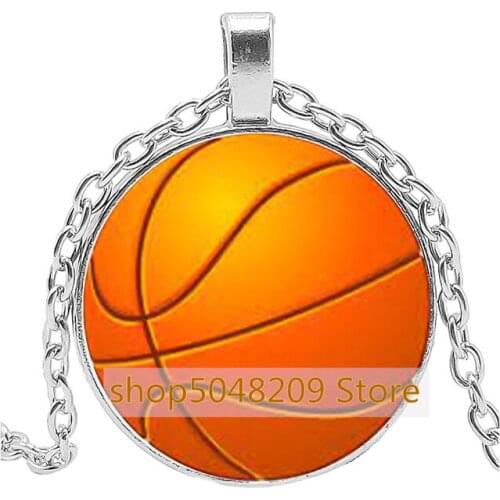 New Tide Sports Pendant Necklace Symbol Glass Necklaces Choker Amulet Jewelry Gifts for Women Men