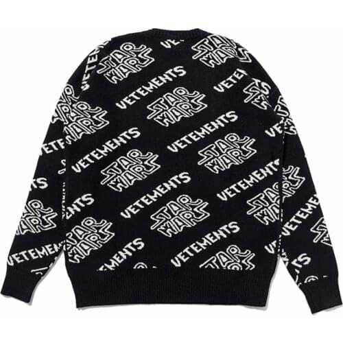VETEMENTS Ins new VTM vehicles casual hip hop high street jacquard knitted cardigan for men and women