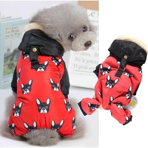 French Bulldog Terrier Print Golden Retriever Dog Clothes Puppies Costumes Winter Small Large Animal Hoodie Jacket Overalls Pet