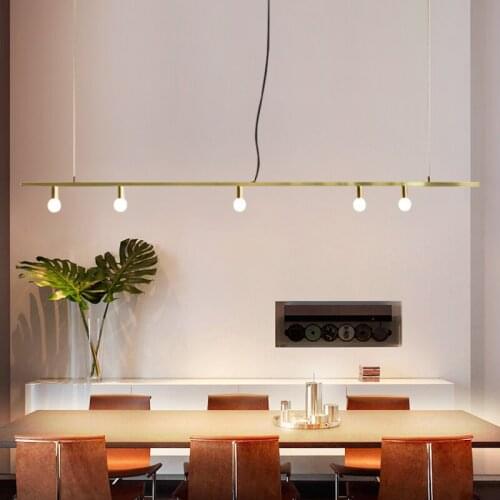 Nordic style lighting restaurant chandelier three tea shop table lamp bar table lamp office minimalist long chandelier
