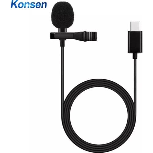 Lavalier Lapel Microphone USB C Type-C Mic Condenser Audio Recording For Huawei Xiaomi Samsung Android Phone USB C Microphone
