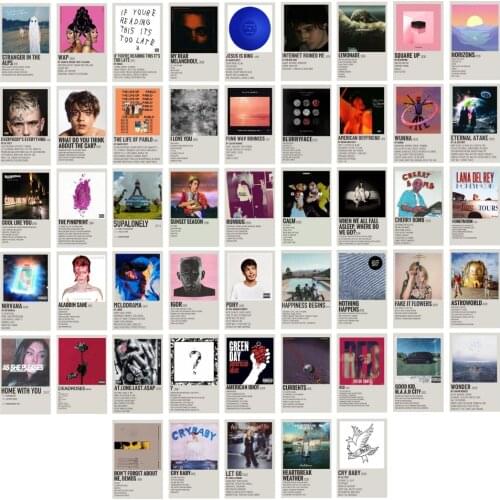 Polaroid Album Poster Set | Wall Collage Set Polaroid Posters | 50 Pcs of Wall Decor | Living Room Home Decor | Bedroom Decor