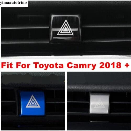 Danger Hazard Warning Lights Lamps Switch Button Decoration Cover Trim Fit For Toyota Camry XV70 2018 - 2021 Stainless Steel