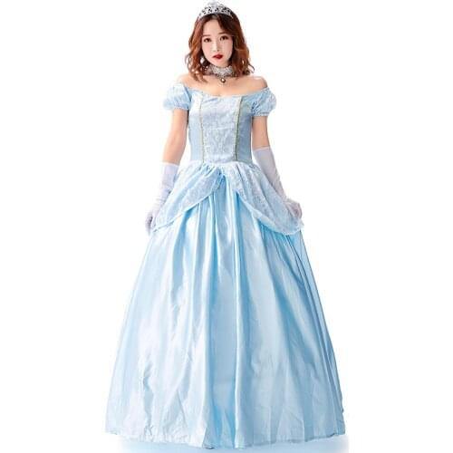 Sexy Adult Deluxe Cinderella Fancy Dress Halloween Carnival Party Princess Cosplay Costume